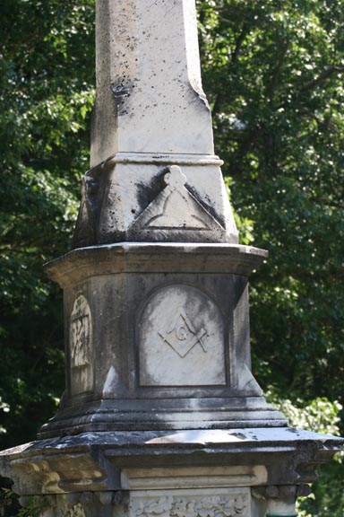 Closeup of Mason symbol on an Obelisk