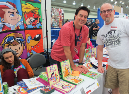 Sneaking a quick photo with John Gallagher at his table. He makes comic creating a family affair!